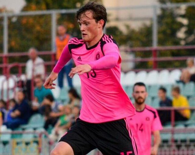 Liam Henderson playing for Scotland under 21s