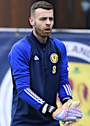 Angus Gunn at Scotland training.