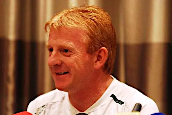 Gordon Strachan at a press conference..