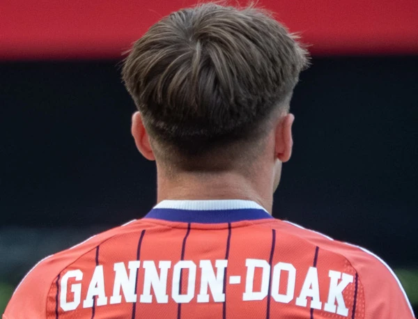Ben Gannon-Doak Scotland v Bolivia. Name on jersey viewed from behind