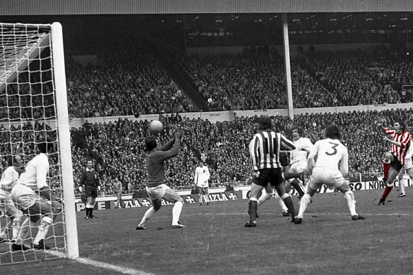 Ian Porterfield scores in the 1973 FA Cup Final David Harvey is in goals.