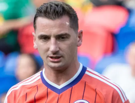 Kenny McLean Scotland v Bolivia. Head & shoulders mid-game.