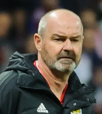 Steve Clarke Scotland v Russia 2019 in Moscow watching proceedings.