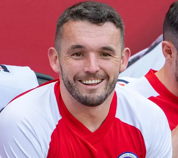 John McGinn Scotland v Bolivia on the bench