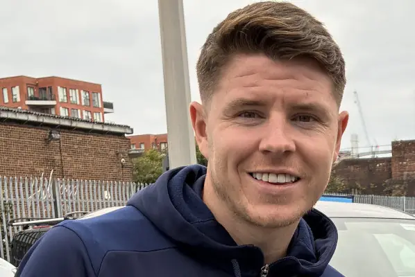 Kevin Nisbet 2025 in car park, pre Millwall v Middlesbrough.